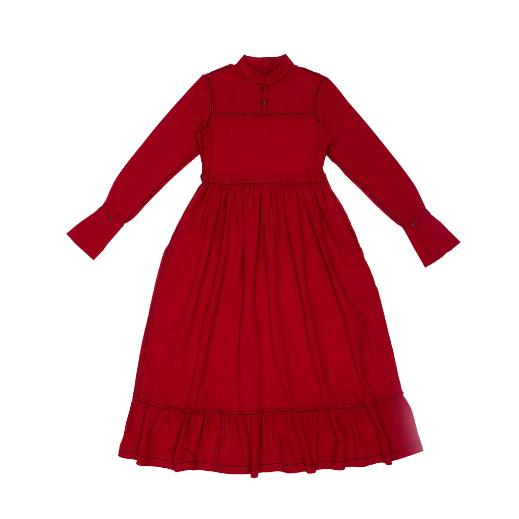 Gergan Red Dress – Untitled Co.